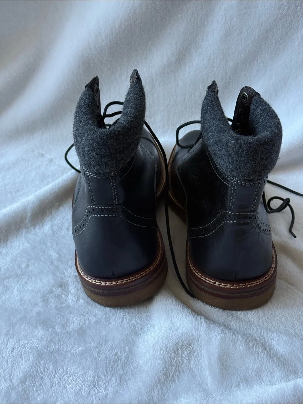 Johnston & Murphy J&M 1850 Men’s Black Leather Cap Toe Lace-Up Boots
